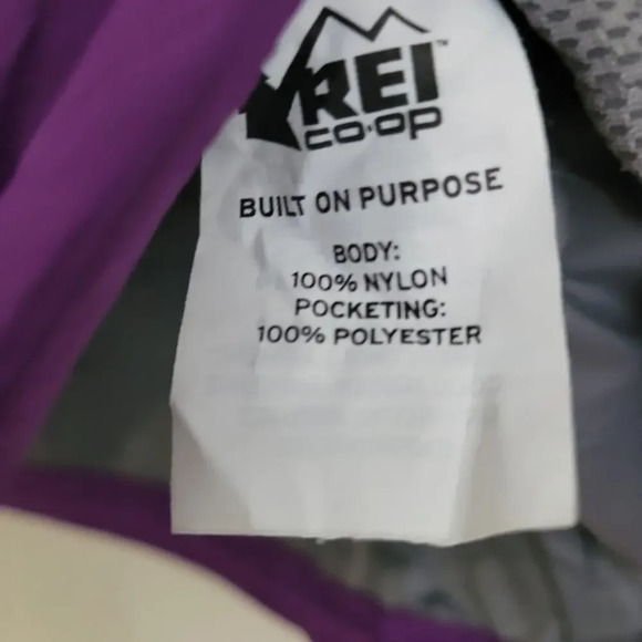 REI Co Op Women's Full Zip Jacket Size S Purple Nylon Hooded Zip Pockets Rain - Picture 5 of 9